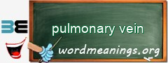 WordMeaning blackboard for pulmonary vein